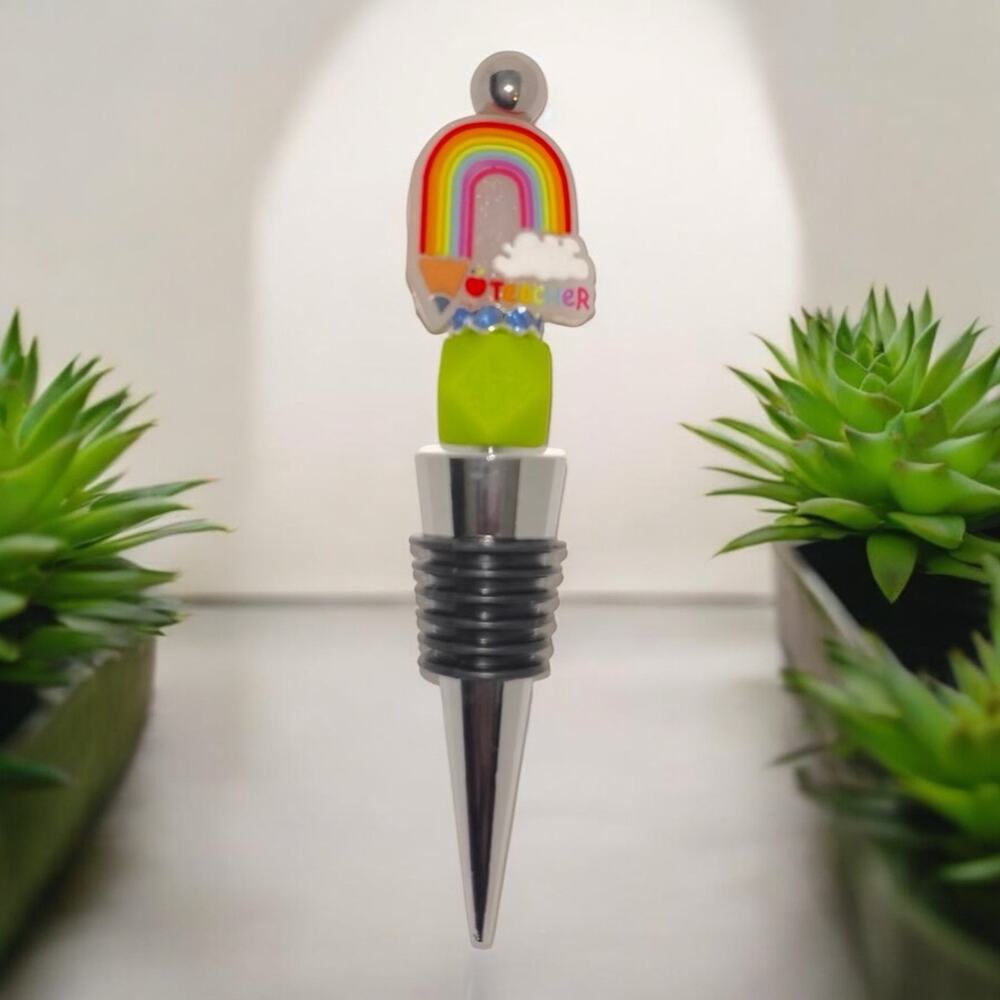 Teacher Beaded Wine Bottle Stopper